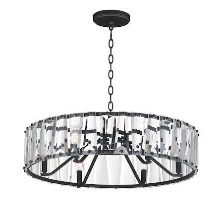 Maxim Lighting Odeon 6-Light Chandelier, Black 21866BCBK
